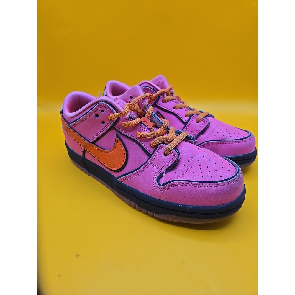 Nike SB Dunk Low Pro QS PS Powerpuff Girls Pink Orange Size 2.5Y Leather Kids